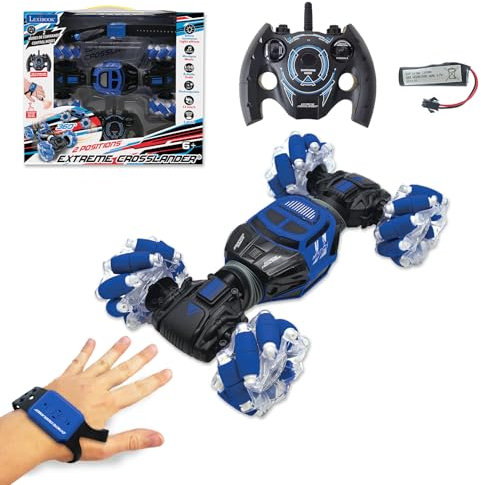 Lexibook, Extreme Crosslander, Voiture télécommandée Tout-Terrain, jusqu'à 12km/h, Effets Lumineux, télécommande & Bracelet de contrôle gestuel Inclus, Musique, Rechargeable, RC50
