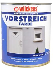 Vorstreichfarbe weiß 750 ml ca. 12 m² / Liter Farbe Innen Außen Zwischenanstrich Voranstrich Wilckens