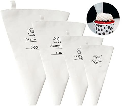 XRHOT Manga Pastelera Profesional, 4 PCS Manga Pastelera Profesional Reutilizable Apta para manualidades Manga Pastelera Profesional Repostería Pastelería para Glaseado, Crema, Pasteles, Tartas