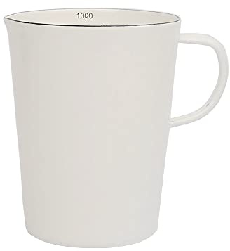 Misurino smaltato da 500/1000 ml, resistente al calore, bricco per latte, tazza smaltata da cucina, forno a induzione a gas (1000 ml)