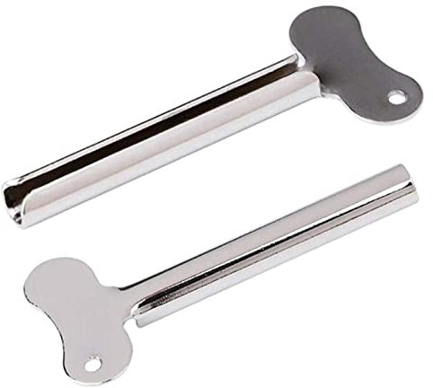 Xiaokeis 2 Pcs Toothpaste Squeezer, Stainless Steel Toothpaste Tube Squeezer, Key Cream Tube Squeezing Paint Squeezer Tube Squeezer Tool, Money Saving Bathroom Tools(Silver)
