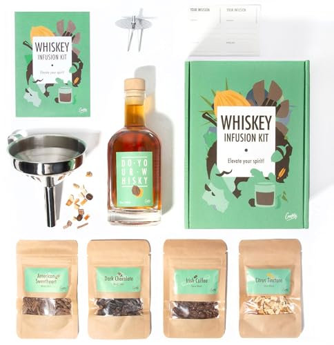 Kit Infusione Whisky By Craftly | Agrumi, Spezie, Infusi Di Erbe Per Cocktail Fatti In Casa | Kit Alcol Fai Da Te | Regalo Di Inaugurazione Della Casa Per Uomini E Donne | Spezie E Bottiglia