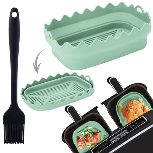 BDSHUNBF Silikonform für Heißluftfritteuse, Airfryer Zubehör, Faltbar Air Fryer, Air Fryer Silicone, Silikon Backform für Heißluftfritteuse, Airfryer Silikonform