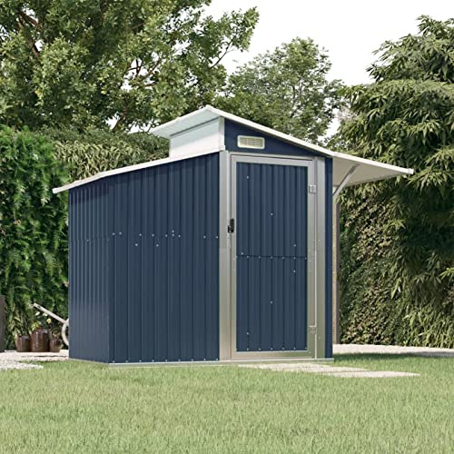 Gecheer Geräteschuppen Anthrazit 270x130x208 5 cm geräumiger Stauraum praktische Belüftung für Gartenwerkzeuge Poolzubehör Gartengeräte for Garten und Poolausrüstung
