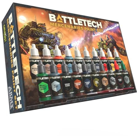 Catalyst Game Labs Battletech Mercenaries Paint Set – Minis Painting Kit Perfect for Battletech Enthusiasts Includes Exclusive Colors Ages 14+