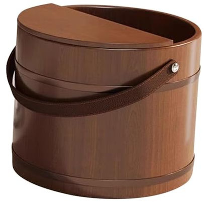 Sharplace Wood Foot Bath Foot Soaking Bath Basin, SPA Camping Bucket with Handle Foot Washing Barrel for Bedroom, Bathroom Sauna, with lid