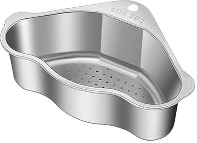 Crépine D'évier À Structure Triangulaire – Passoire Pratique Sur L'évier Avec Drainage | Panier D'évier Triangulaire Approprié | Passoire D'évier Cuisine À Installation Facile | Panier De Vidange D