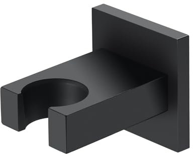 WRKMH Handbrause Halterung Schwarz Messing Duschkopf Halterung Wandhalterung Duschhalterung Quadratisch Duschkopfhalterung, Halterung für Duschkopf Schwarz
