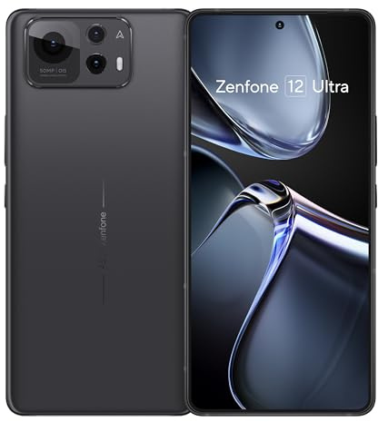 ASUS Zenfone 12 Ultra, Oficial UE, Negro ébano, 16GB de RAM, 512GB de Memoria, Snapdragon 8 Gen Elite, 6.78 AMOLED 144Hz, 50MP cámara con Gimbal