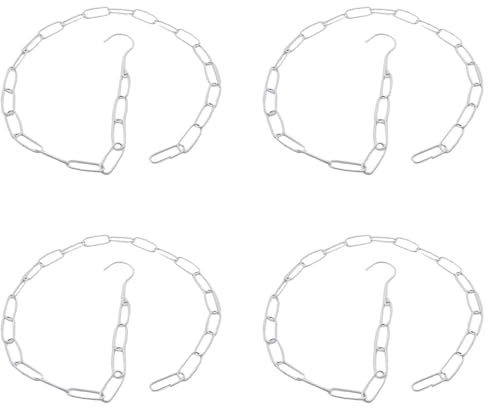 4 eslabones de cadena de metal, 110 cm de largo, resistentes y vintage, cadena de iluminación para colgar ropa, lámpara colgante, lámpara de araña (3 mm, blanco)