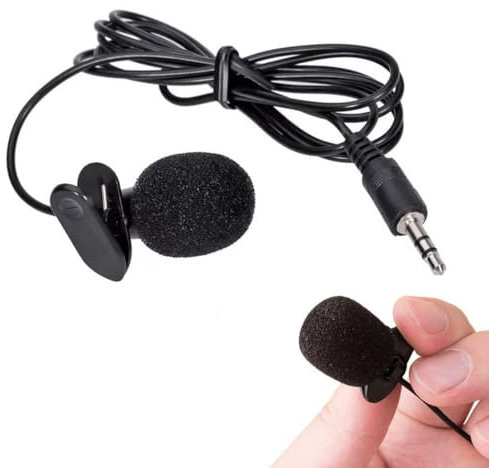 NHQZ Microfono da Bavero,Microfono Lavalier Computer Plug & Play condensatore Omnidirezionale Lapel Shirt Collar Clip on Mic per PC, Computer,Laptop,Registrazione,Podcasting,Gaming