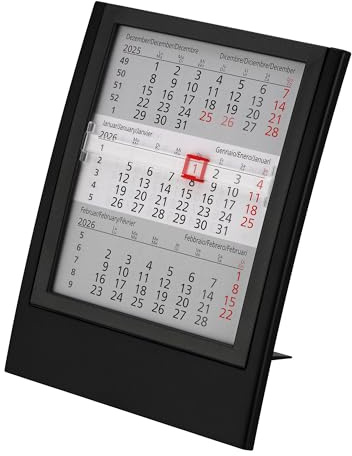 Bordskalender + 2026/2027 + månadskalender 3 månader kalender kalendarium stående kalender utställning kalender kontorskalender 2 år 24 månader liggande kontor hög – Made in Germany – variant 4