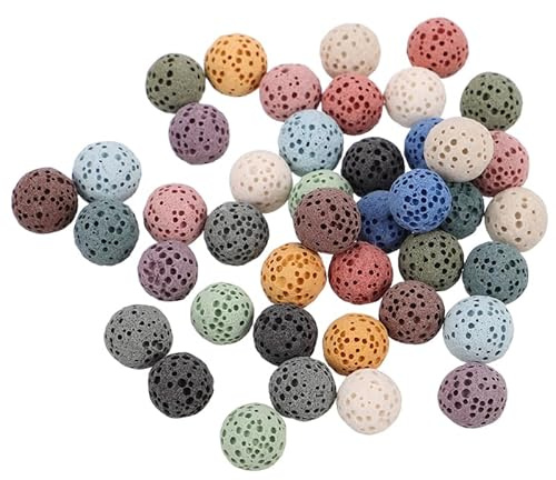GANAZONO Pierre Volcanique Diffuseur D’Huiles Essentielles 50 Perles 0.24 Pouce pour Voiture Bureau Et Maison Arôme Longue Durée Ambiance Fraîche Et Confortable
