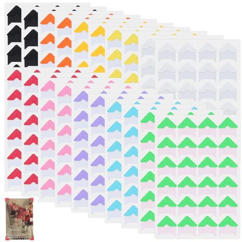 Classicseali 480 Stück Bunt Fotoecken für Fotos, Klebeecken für Fotos,Fotoecken Selbstklebend,Sammelalben, Tagebücher, Wandbehänge, Bastelarbeiten,Schutz und Dekoration,10 Farben