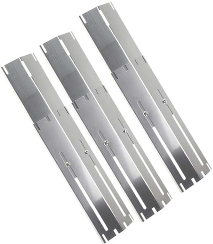Lot de 4 plaques chauffantes argentées de rechange pour la plupart des barbecues à gaz d'extérieur 29,8 cm