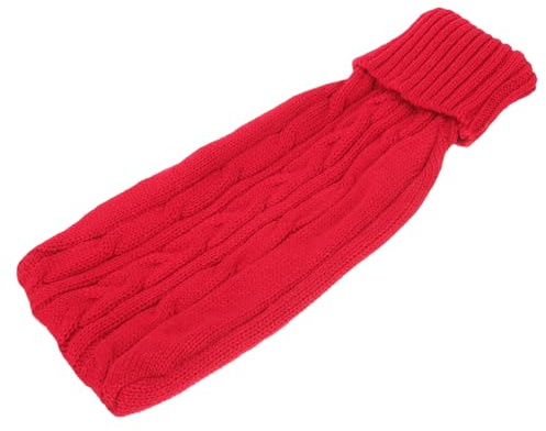 WRITWAA Wärmflasche mit 2l Gummibehälter Roter Bezug aus Polyester und Nylon Schützt vor Direktem Kontakt Bequemer und Modischer Winteraccessoire für Schmerzlinderung