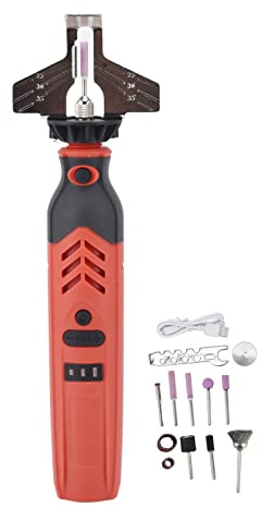 NUMNBE Affila Catene Motosega Cordless, Kit Affilacatene Elettrico 3.6V, Lima a 4mm, Affilatore Catena Diamantata per Lama - Alta Precisione, Materiale Durevole, Uso Universale per Lame