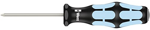 Wera 05032030001 3355 Tournevis pour vis cruciformes PZ, acier inoxydable, PZ 0 x 60 mm, Noir/Ice bleu