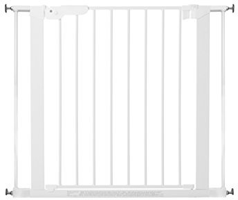 BabyDan Premier, Ohne bohren Treppenschutzgitter, 73,5-93,3 cm, Baby-/Sicherheitsgitter, Metall, Weiß, Hergestellt in Dänemark - (Haustiergitter/Hundegitter)