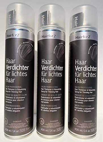 Vorratsangebot! 3 Jumbo-Dosen Hairfor2 Haarverdichtungsspray 400ml (Hellbraun