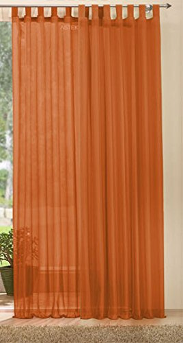 Schlaufenschal uni transparent Voile, 2 Stück 245x140, Terrakotta, 061000