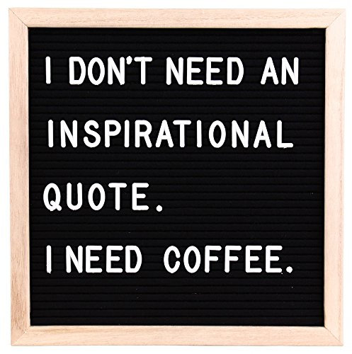 Felter Board 30CM Negra con Letras Blancas. Tablero DE Fieltro Personalizable. Incluye 298 Letras. Marco DE Madera para Poder Colgar.