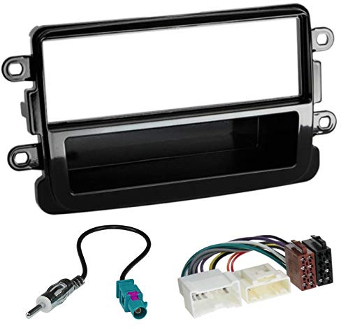 1 Din car stereo fitting kit fascia for DACIA duster sandero 2012-2017 glossy black