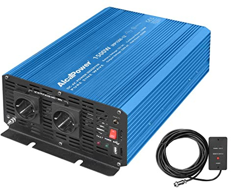 ALCAPOWER Inverter Sinusoidale Onda Pura 1500W Inp. 12V DC out 220V AC