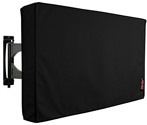iBirdie Outdoor-TV-Abdeckung, wetterfest, 147,3 cm B x 94,4 cm H, wasserdicht, für 60-65-Zoll-Flachbildschirme, aus robustem 600D-Gewebe, TV-Displayschutz mit Bodenabdeckung, Braun