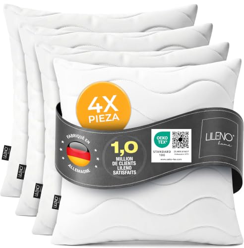 LILENO HOME Kissen 50x50 (4er Set) – 95 °C waschbar, Ökotex 100 | Allergiker Kopfkissen 50x50 für idealen Schlaf – Schlafkissen, Bettkissen, Polster, Pillow