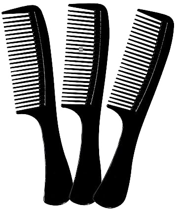 Vakly Wide Tooth Comb 8.5 in (3 Pack) – Large Detangling Paddle Comb with Round Handle for Wet or Dry Hair, Thick, Curly, Wavy & Long Hair