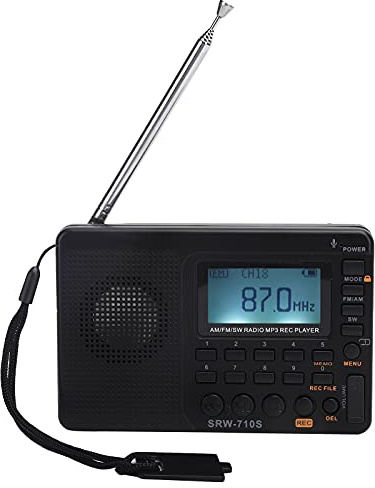 Portable FM AM SW Digital Radio with LED Display, MultiFunctionRecorder Audio Player with Memory Function, Large Memory Stereo Radio Support Memory Card