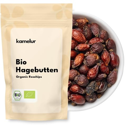 Kamelur 1kg BIO rosa canina essiccata e senza additivi, per tè alla rosa canina BIO - rosa canina intera ed essiccata in confezione biodegradabile