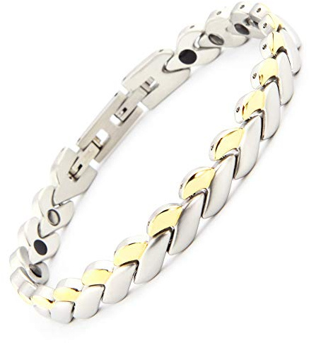 3 in1 Wellness bicolor gold - silber edles Edelstahl Magnetarmband XS-XXL TRINITIX Magnetschmuck Magnetix Kollektion Fashion TRX # 8295