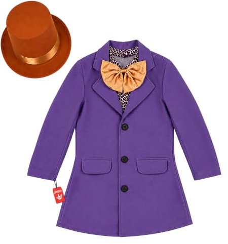 Fun Shack Deguisement Confiseur Enfant, Costume Halloween Enfant | Veste avec Chemise, Cravate & Chapeau, Style Confiserie Fantastique, Parfait pour Halloween, Idéal pour les Jeux de Rôle