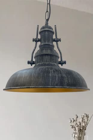 bamyum Pendelleuchte Vintage Industrial Ø31 cm, Nota Küchenlampe Hängend Vintage, Hängelampe Esstisch Wohnzimmer, Lampenschirm Hängelampe Esstisch, Pendelleuchte Industrial Style, Küchenlampe Hängend