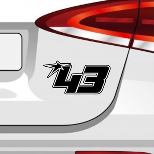 Generisch Startnummer 43 Aufkleber Sticker Start Auto Zahl MTB Motorrad Rennen Farbe: Neongelb 20x10cm