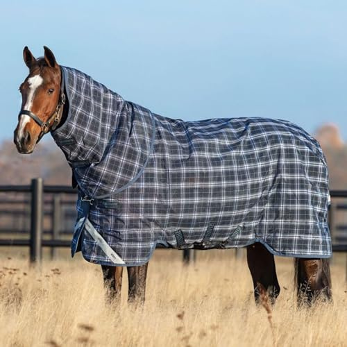 Horseware Rhino Plus Turnout Lite 0g, Größe:140 cm / 6'3, Farbe:Navy Check