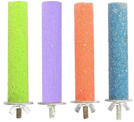 4 Stück Sitzstangen Vögel Papagei Barsche Bunte Vogelkäfig Scrub Stand Bar Vogel Spielzeug für Den Käfig Papagei Sitzstangen Spielzeug Vogelkäfig Sitzstangen Stand 15 cm