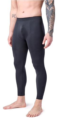 Laddheid Långa underbyxor, män, funktionella underkläder, termiska underkläder för vinter, sport, skida, utomhus, fotboll, jogging, LA40-260, svart, XL