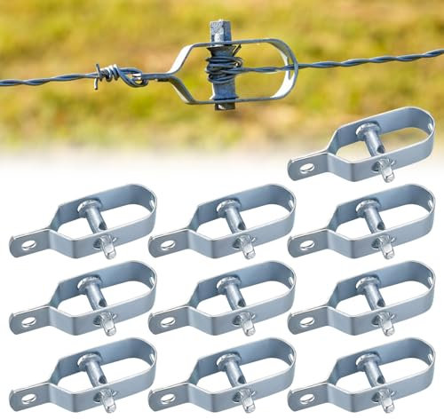 Tendifilo per Recinto, 10 Pezzi Tenditore del Filo in Acciaio, Tendifilo per Recinto Recinzioni, Tendifili per Recinzione Rete, Regolatore Filo da Giardino, Rete Metallica, Giardinaggio, Home