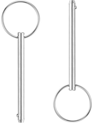sourcing map 2 perni a sgancio rapido da 6 mm x 60 mm, in acciaio al carbonio, accessori marini per sedile da montagna, allestimento navale, costruzione navale, argento
