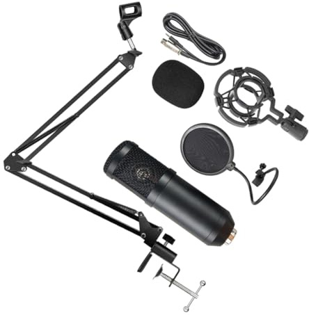 Toyvian Black Aluminum Alloy USB Condenser Microphone Bm800 | Volume Adjustment Knob, Streaming and Voice-controlled Recording Studios, Pro-grade Performance Random Color