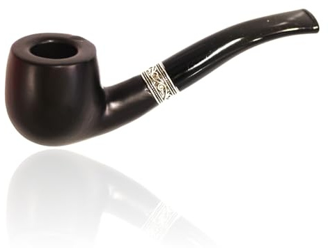 Ember Edge Wooden Pipe, 100% Handmade Tobacco Smoking Pipe, Ideal for Beginner Cigars to Smoke. Includes 1 Pipe Pouch, Filters Pack, and 2 Pipe Screens for a complete smoking experience.
