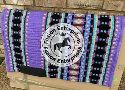 EQUIEMPRESS Sattelunterlage Western Show/Westernsatteldecke aus Neuseelandwolle, Top Wool Pad Sensor Flex (Anpassung möglich) A-142 (34 x 33)