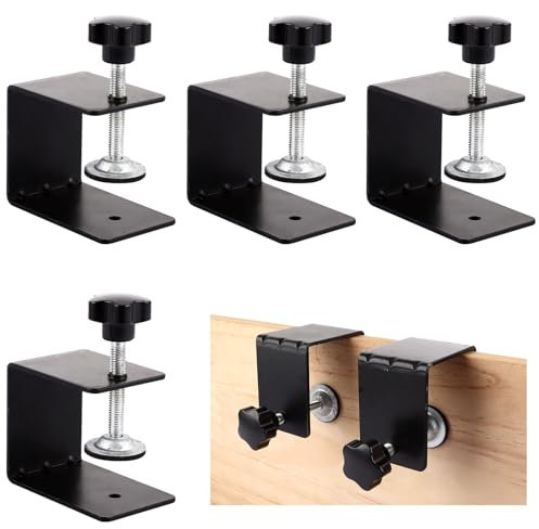 LOPYXBR 4PCS C Clamps, 76 x 65 x 50mm Desk Clamp Drawer Front Installation Clamps, Adjust Stainless Steel Woodworking C-Type Drawer Clamp for Woodworking Fixed Repair Home Improvement