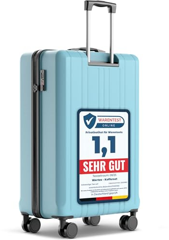 Wertes Koffer Groß 77cm - 100L - TSA Schloss Hartschalen Koffer mit Doppelrollen, Reisekoffer & Trolleys, Reisekoffer mit Rollen