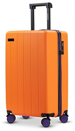 ETERNITIVE - Handgepäck Koffer Hartschale aus ABS | Reisekoffer mit 4 Zwillingsrollen 360° | Trolley Leicht mit TSA-Schloss | Gepäck 37L Größe: 54 x 35,5 x 21 cm | Orange