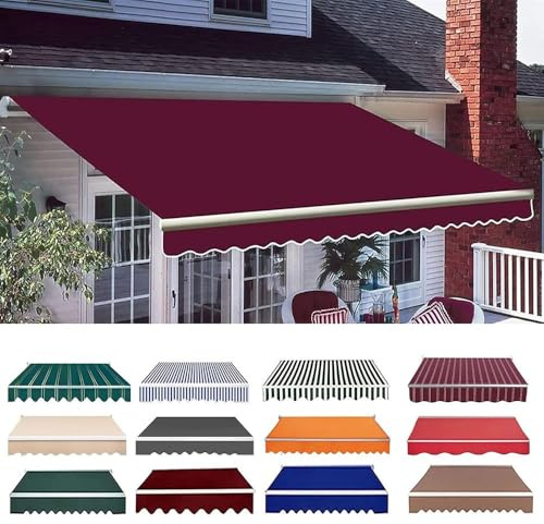 Telo Di Ricambio Per Tenda Da Sole Manuale Retrattile Ricambio Tenda Da Sole Tessuto Impermeabile Tessuto Di Ricambio Per Tenda Da Esterno Balcone Terrazzo Giardino(rosso,3x2m)