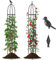 COSTWAY Lot de 2 Treillis Obélisque de Jardin pour Plantes, Support pour Plantes Grimpantes en Métal Antirouille Hauteur Réglable Mangeoire à Oiseaux, pour Vigne Fleurs Légumes (30 x 197 cm)